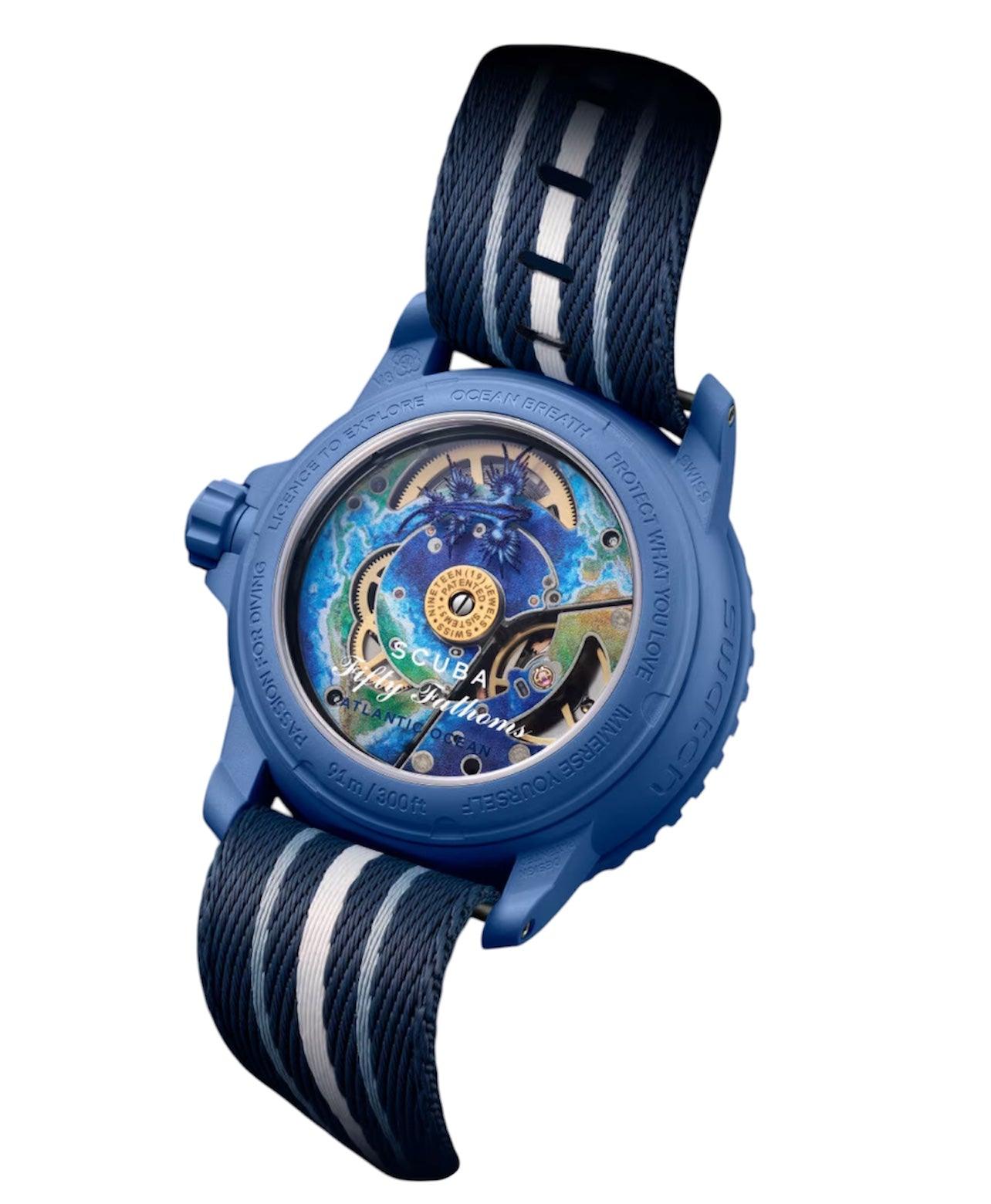 Blancpain X Swatch "Atlantic Ocean" Fifty Fathoms" SO35A100