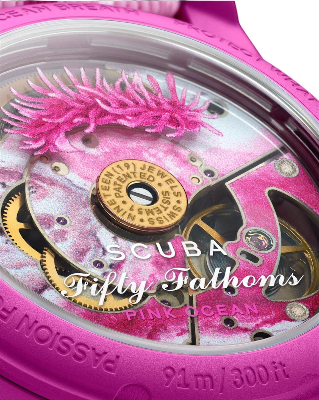 Blancpain X Swatch "Pink Ocean" Fifty Fathoms SO35P400