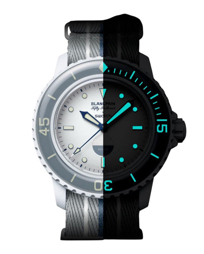 Blancpain X Swatch "Antarctic Ocean" Fifty Fathoms SO35S100