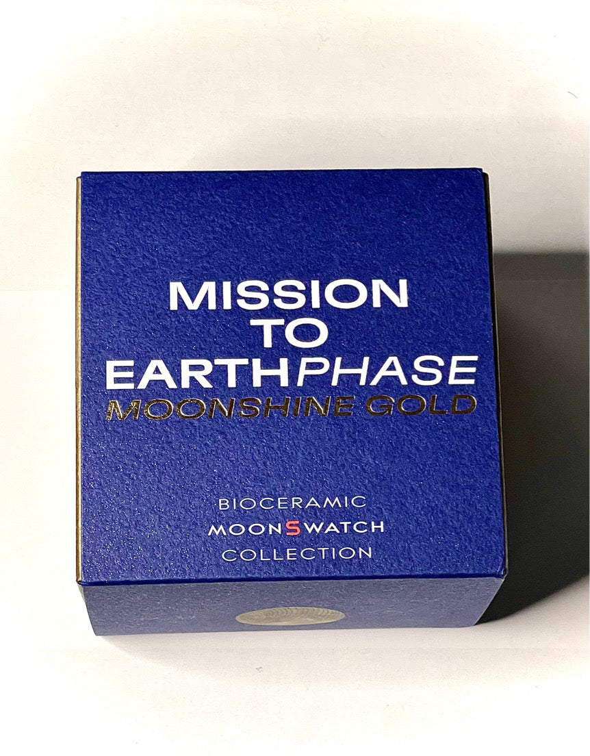 Swatch X Omega Moonswatch Mission To Earthphase Moonshine Gold